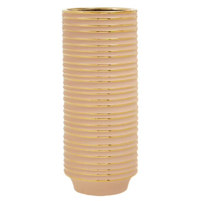 premier housewares Haldis Large Blush Pink and Gold Ceramic Vase