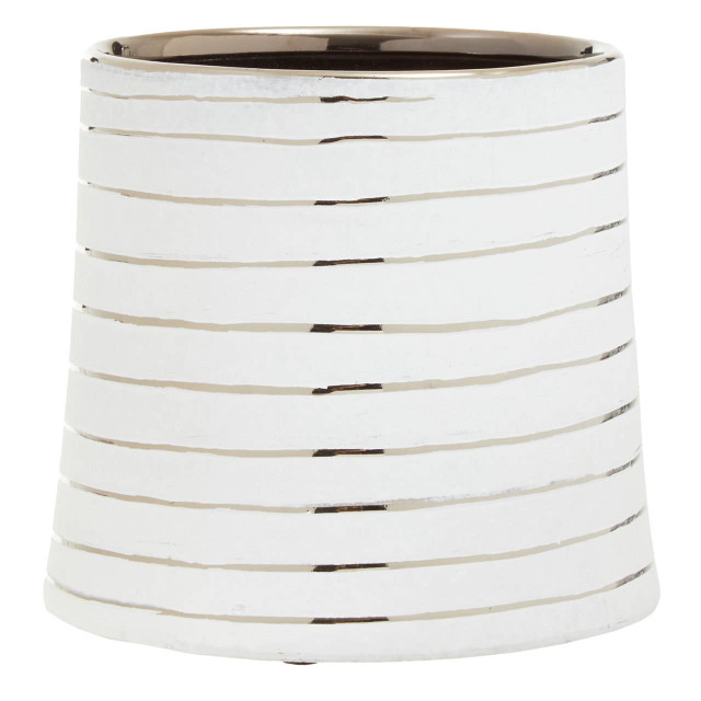 premier housewares Haldis Large White and Silver Ceramic Planter