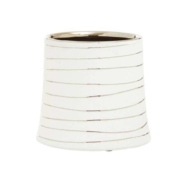 premier housewares Haldis Small White and Silver Ceramic Planter