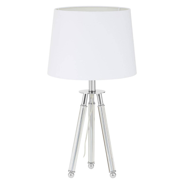 Premier Housewares Halia Chrome Finish Tripod Table Lamp