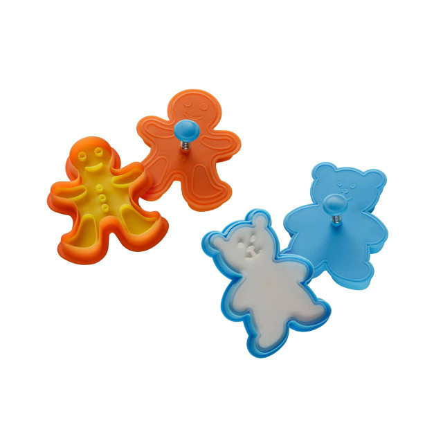 Premier Housewares Hallie Set Of 2 Gingerbread Man Cookie Cutters And Stamps