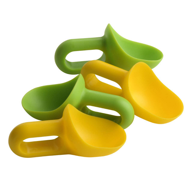 premier housewares Hallie Set of 4 Mini Scoops Green and Yellow