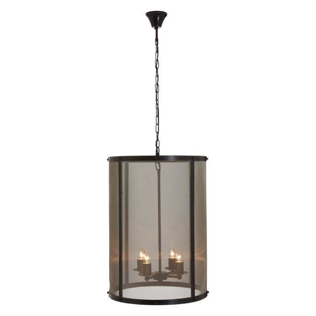 Premier Housewares Hampstead Black Finish Large Pendant Light With Hints Of Gold