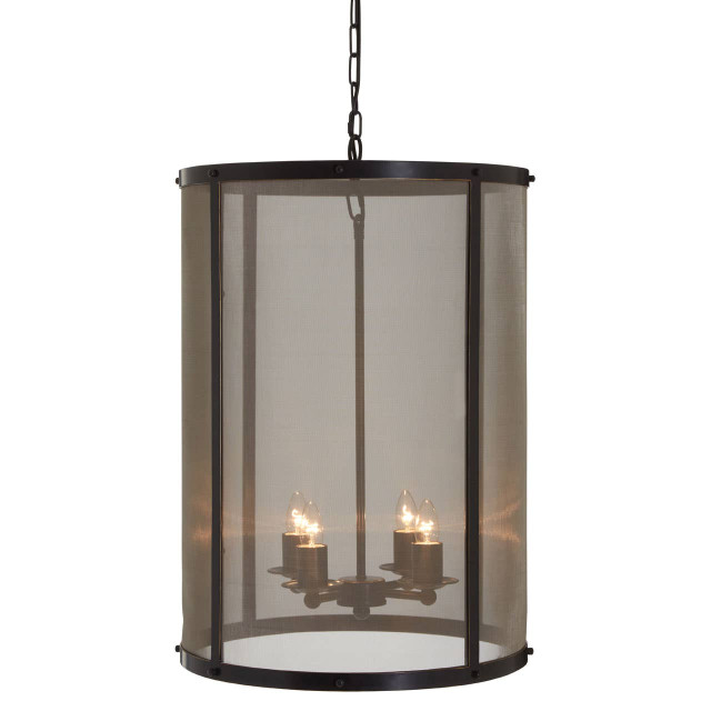 premier housewares Hampstead Black Finish Large Pendant Light With Hints of Gold