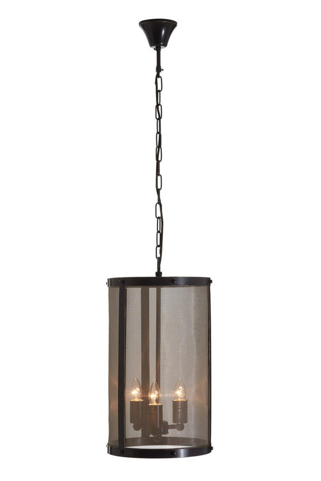 Premier Housewares Hampstead Black Finish Small Pendant Light With Hints Of Gold