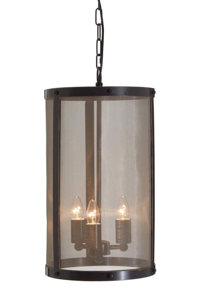 Premier Housewares Hampstead Black Finish Small Pendant Light With Hints Of Gold