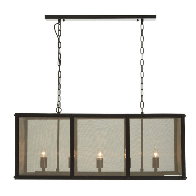 premier housewares Hampstead Black Finish Wide Pendant Light With Hints of Gold