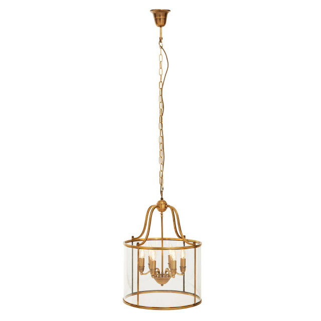 Premier Housewares Hampstead Brass Finish 6 Bulb Pendant Light