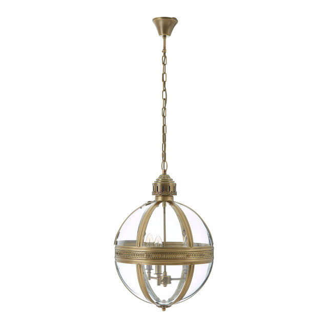 Premier Housewares Hampstead Brass Finish Pendant Light