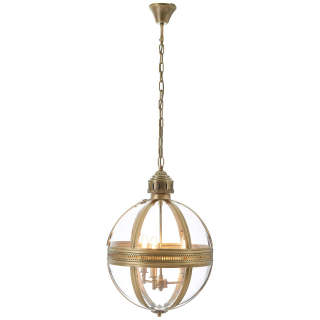 Premier Housewares Hampstead Brass Finish Pendant Light