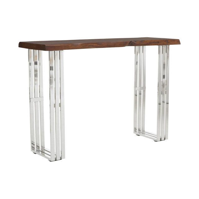 Premier Housewares Hampstead Natural And Silver Console Table
