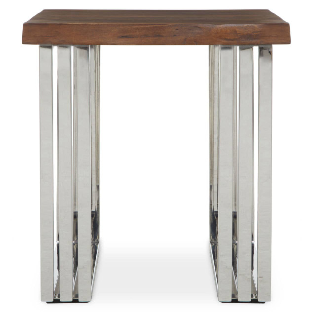 premier housewares Hampstead Natural And Silver Small Console Table
