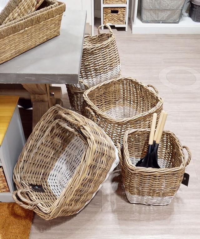 Premier Housewares Hampstead Set Of Two Natural Rattan Oval Storage Baskets