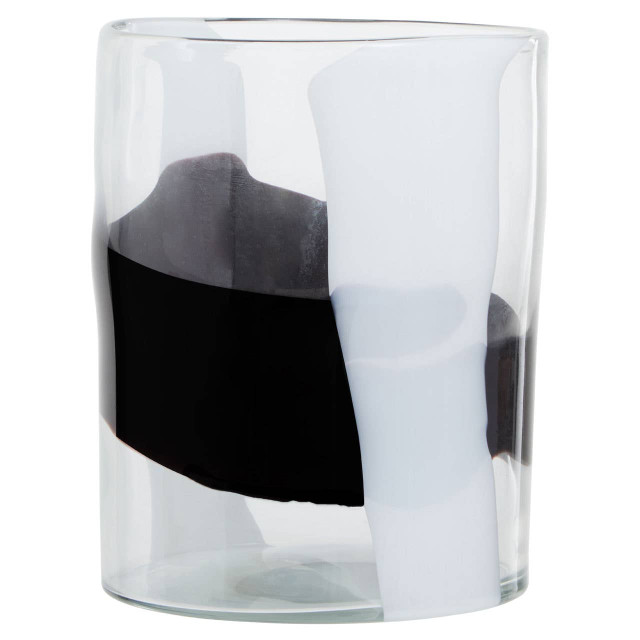 Premier Housewares Hania Small Glass Vase With Abstract Pattern
