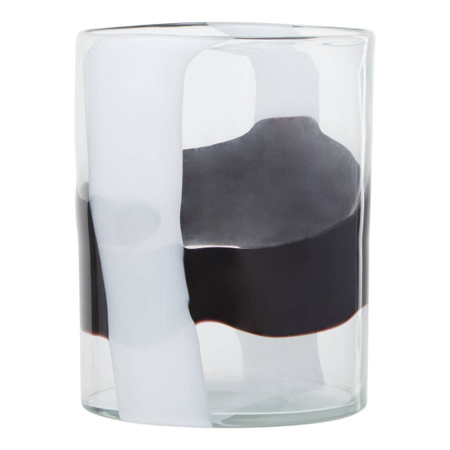 premier housewares Hania Small Glass Vase with Abstract Pattern