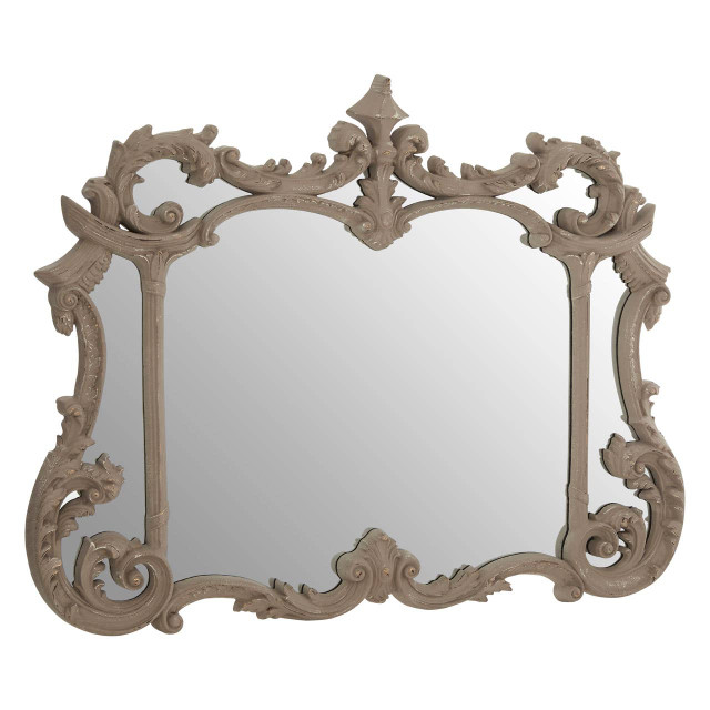 Premier Housewares Haniel Antique Grey Finish Ornate Wall Mirror