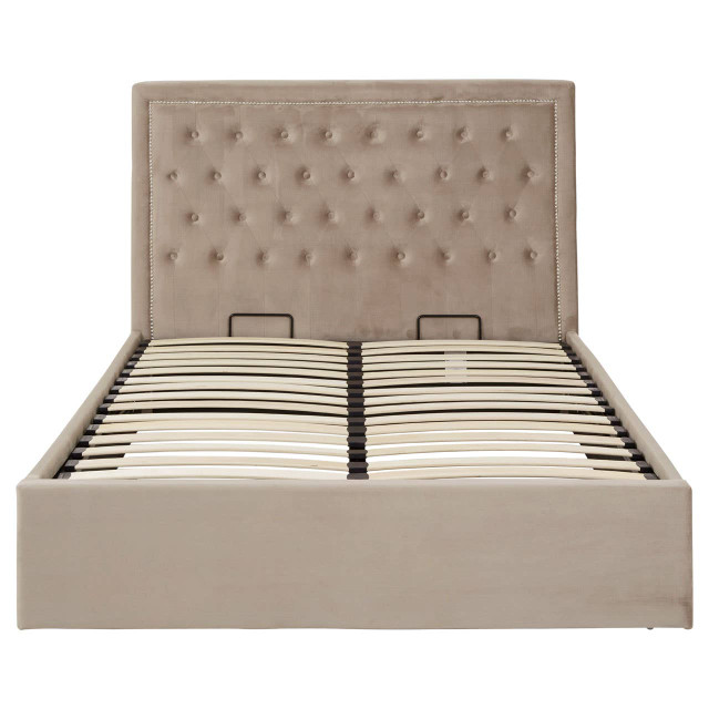 Premier Housewares Hannah Mink Velvet Ottoman Double Bed