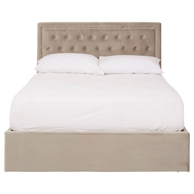 premier housewares Hannah Mink Velvet Ottoman Double Bed