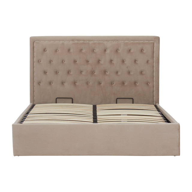 Premier Housewares Hannah Mink Velvet Ottoman King Bed