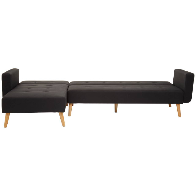 Premier Housewares Hansa Hagen Black Linen Corner Sofa Bed