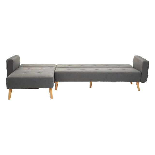 Premier Housewares Hansa Hagen Grey Linen Corner Sofa Bed