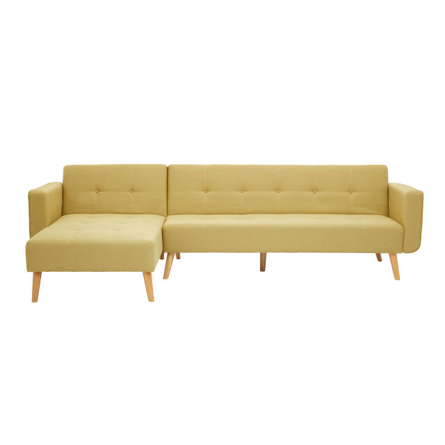 Premier Housewares Hansa Hagen Olive Linen Corner Sofa Bed