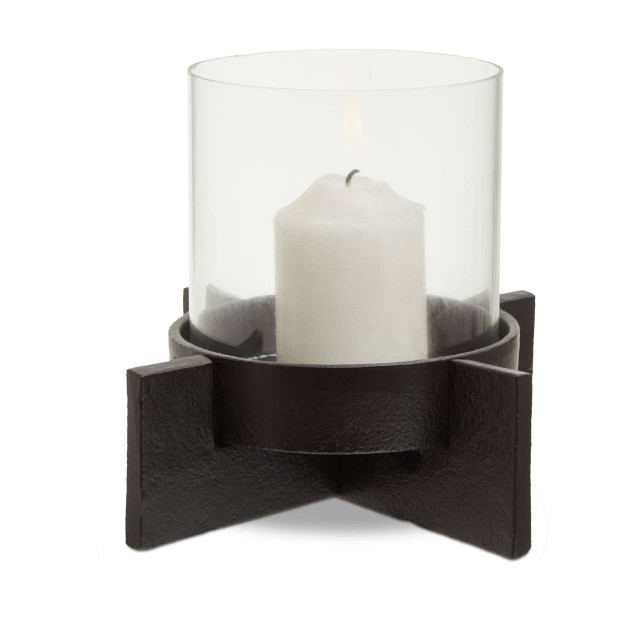 Premier Housewares Hapax Small Matt Black Finish Candle Holder