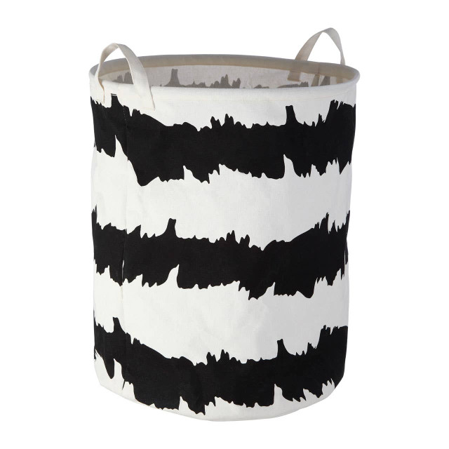 Premier Housewares Harga Black And White Laundry Basket