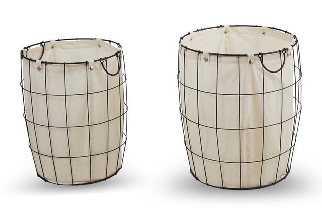 Premier Housewares Harga Set Of Two Matte Black Laundry Baskets