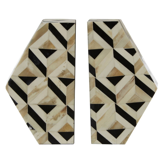 Premier Housewares Harlo Ivory And Black Set Of 2 Bookends