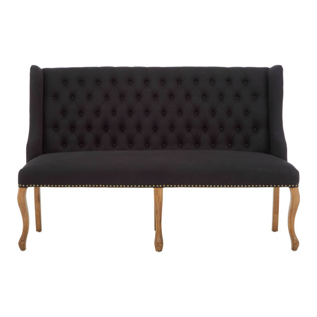 Premier Housewares Harrison Black 2 Seat Bench Sofa