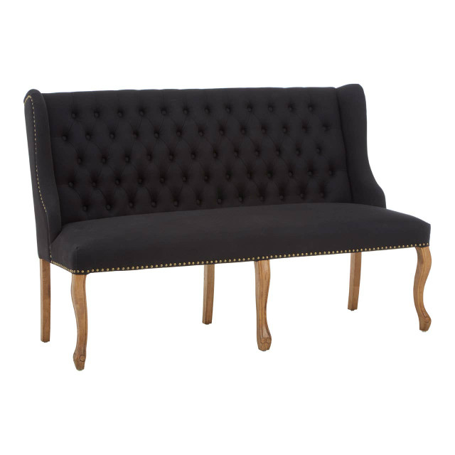 Premier Housewares Harrison Black 2 Seat Bench Sofa