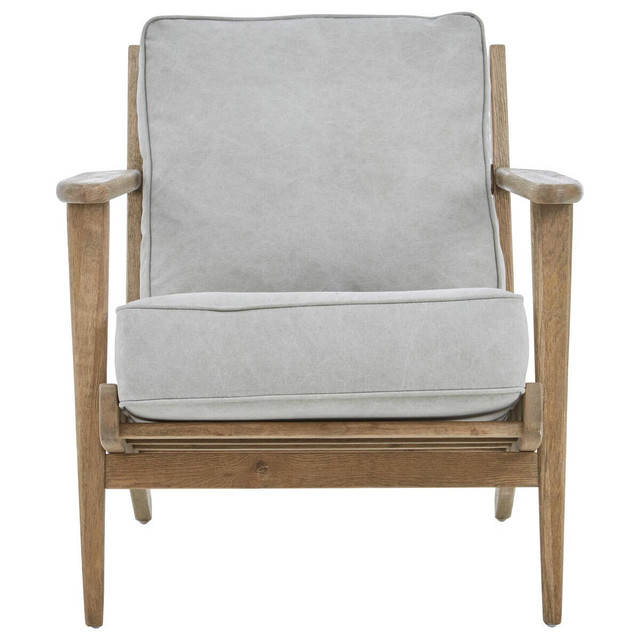 Premier Housewares Harry Grey Linen Oak Frame Armchair