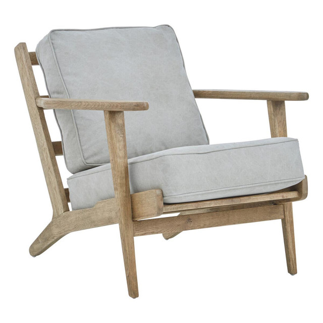 Premier Housewares Harry Grey Linen Oak Frame Armchair
