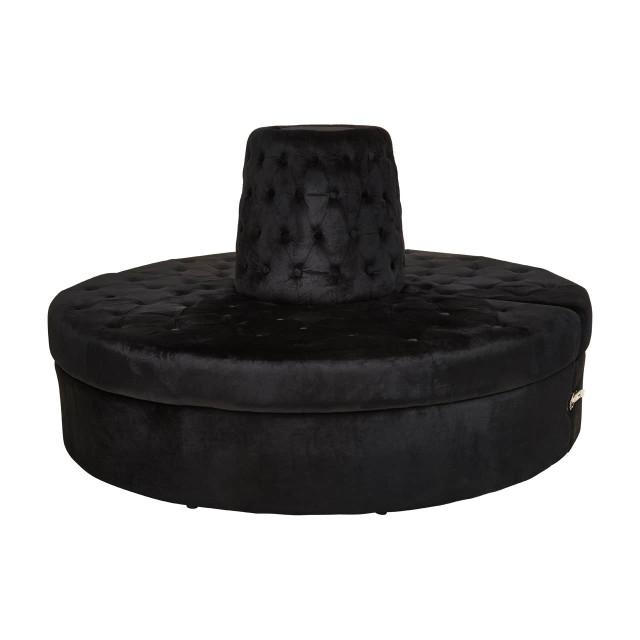 Premier Housewares Hartford Black Velvet Modular Round Sofa