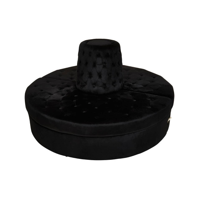Premier Housewares Hartford Black Velvet Modular Round Sofa