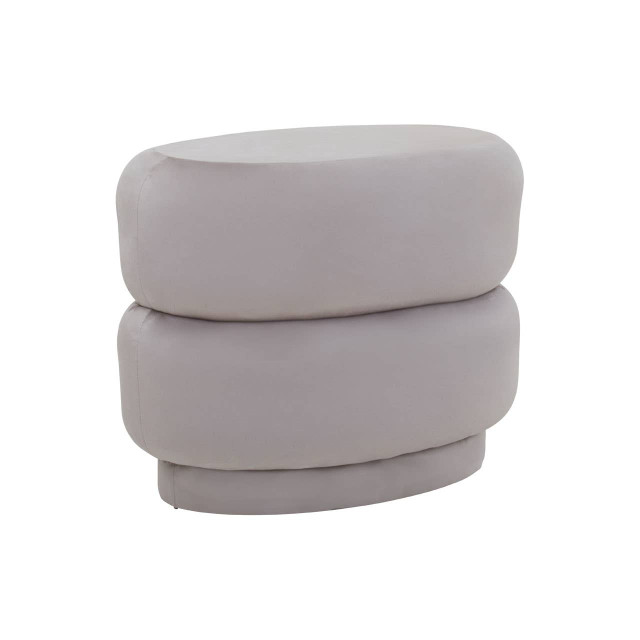 Premier Housewares Hartford Mink Velvet Oval Pouffe