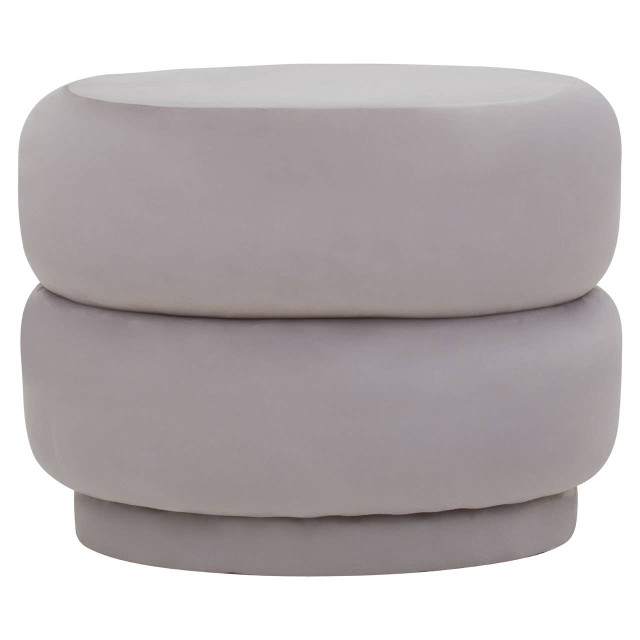 premier housewares Hartford Mink Velvet Oval Pouffe