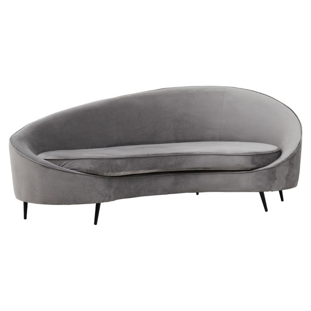 Premier Housewares Hasina Three Seat Grey Velvet Sofa