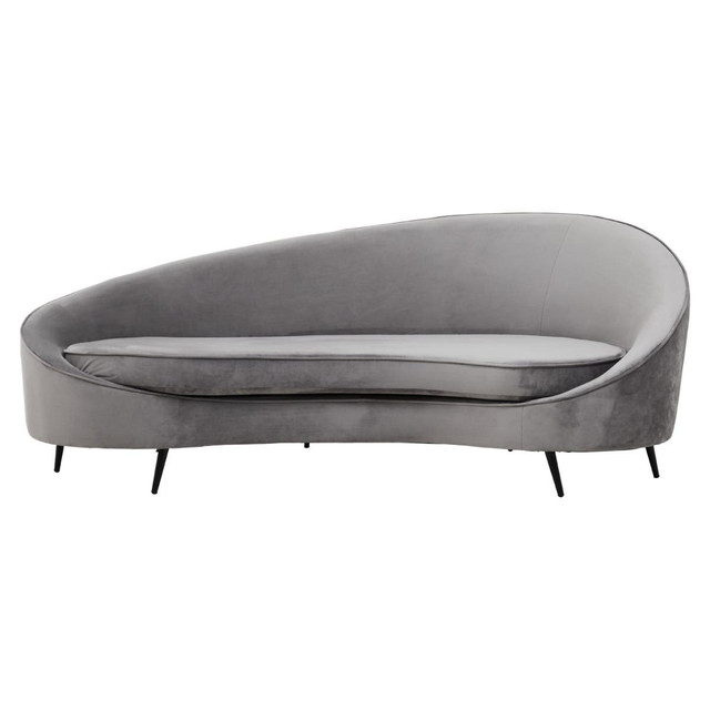 premier housewares Hasina Three Seat Grey Velvet Sofa