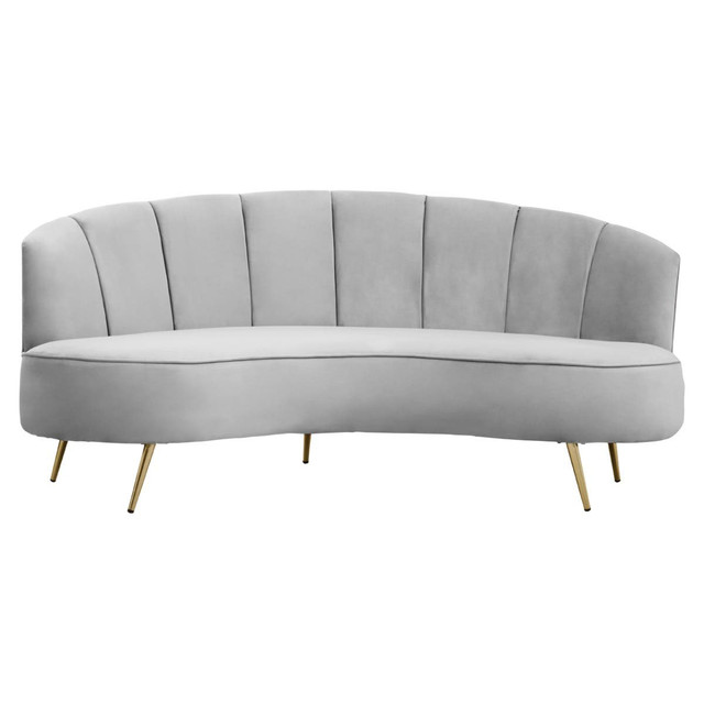Premier Housewares Hasna Three Seat Grey Velvet Sofa