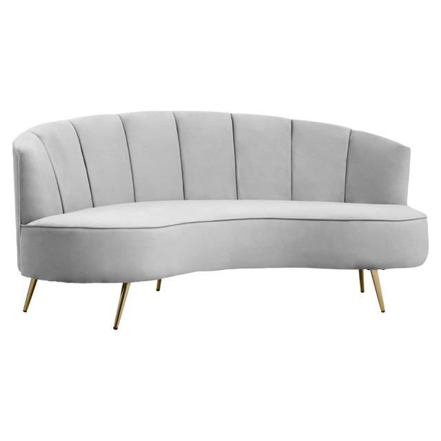 Premier Housewares Hasna Three Seat Grey Velvet Sofa