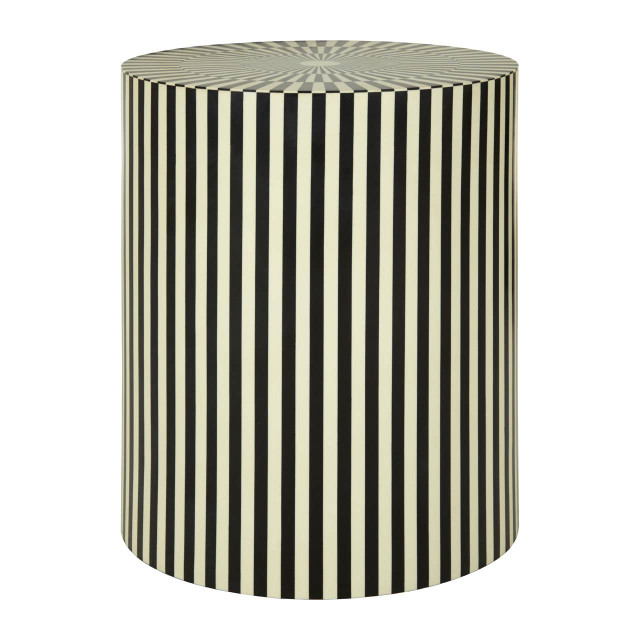 premier housewares Hassa Ivory and Black Resin Table and Stool