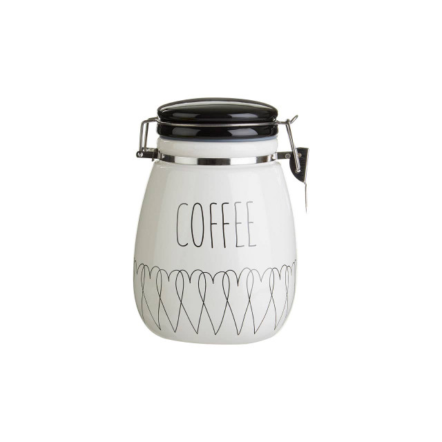 premier housewares Heartlines Ceramic Clip Top Lid Coffee Canister