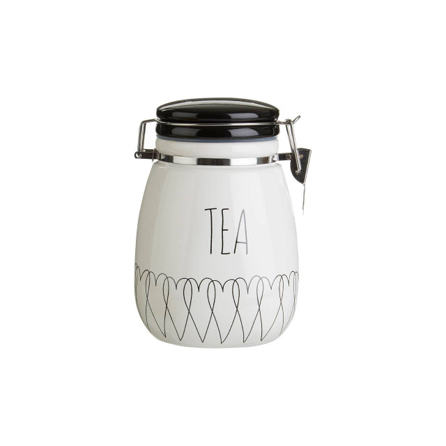 premier housewares Heartlines Ceramic Clip Top Lid Tea Canister