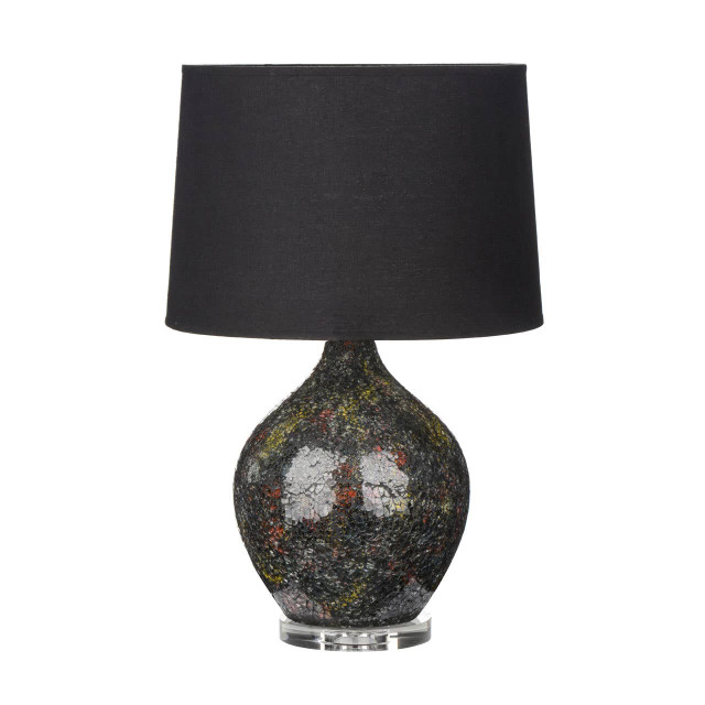 premier housewares Hebah Black Mosaic Glass Table Lamp