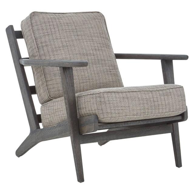Premier Housewares Hector Tweed Armchair With Black Oak Wood Frame