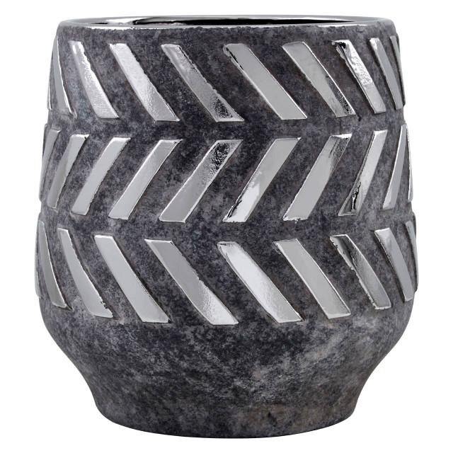 premier housewares Helaine Grey and Silver Large Ceramic Planter