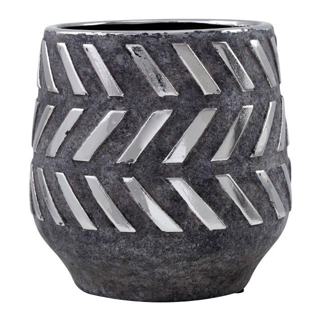premier housewares Helaine Grey and Silver Small Planter