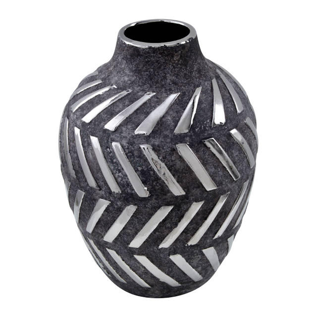 Premier Housewares Helaine Grey And Silver Small Vase